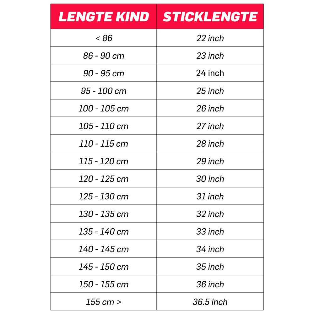 Welke hockeystick lengte past het beste? 
